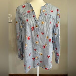 Old Navy XL Pinstripe and Floral Button Down Shirt